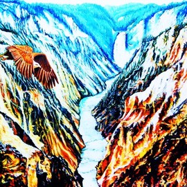 Dmitri Ivnitski: 'yellowstone np', 2018 Oil Painting, Nature. Artist Description: aEURoeYellowstone NPaEUR is original oil on canvas painting by Dmitri Ivnitski. Buy painting or multiple sizes prints. Additional information at 