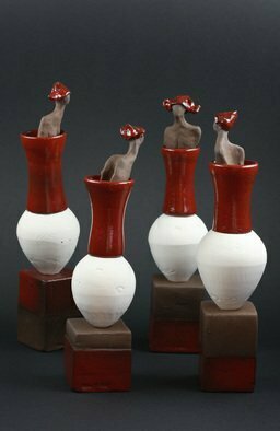 Djan Mulderij: 'communicate', 2019 Ceramic Sculpture, Figurative. Porcelain, wheel thrown, sculptured ...
