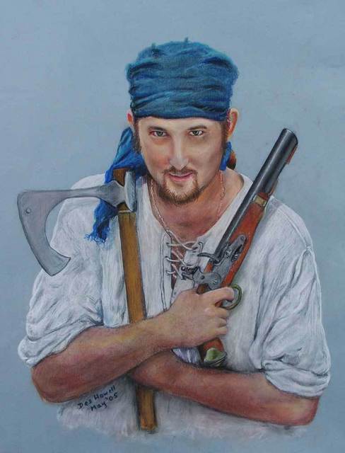 Des Howell  'Gregg The Pirate', created in 2005, Original Pastel.