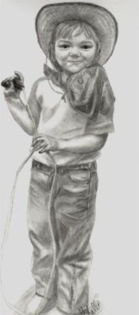 Artist Dorothy Nuckolls. 'Emily' Artwork Image, Created in 2002, Original Drawing Pencil. #art #artist