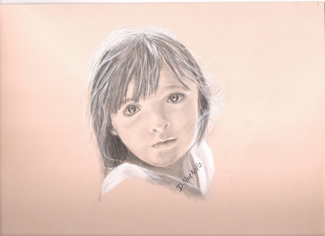 Artist Dorothy Nuckolls. 'Little Girl' Artwork Image, Created in 2007, Original Drawing Pencil. #art #artist