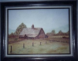 Artist Dorothy Nuckolls. 'On The Farm' Artwork Image, Created in 1986, Original Drawing Pencil. #art #artist