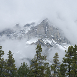 David Bechtol: 'Cascade in the clouds', 2008 Color Photograph, Landscape. Artist Description:  Cloudy day in the Canadian Rockies. Nikon D70. ...