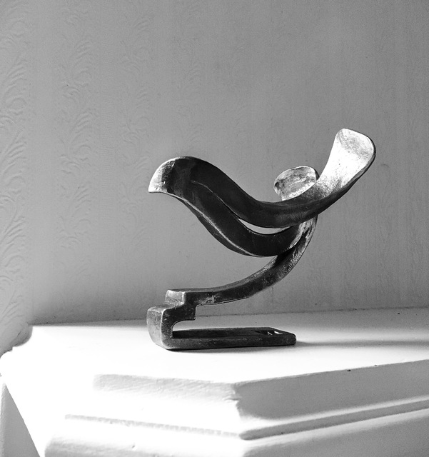 Artist Dmitrii Volkov. 'White Dove' Artwork Image, Created in 2020, Original Sculpture Steel. #art #artist