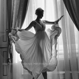 Dmitry Savchenko: 'Playing shadow Limited Edition ', 2015 Black and White Photograph, Dance. Artist Description:   Artwork from the series Potocki PalaceThe year since creation - 2011.Printed - 2015.Limited edition 2/ 50, printed on canvas, numbered and hand signed by artist with a certificate of authenticity.Hand signed by author ( Oil, tiniest brush ) on the front and hand signed by author on the ...