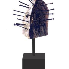Domingo Garcia: 'Head nof a Polititian', 1989 Bronze Sculpture, Political. 