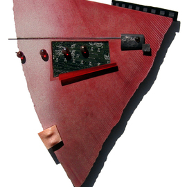 Don Dougan Artwork THE FUTURE SWEEPS: RED TINT, 2007 Mixed Media Sculpture, Technology