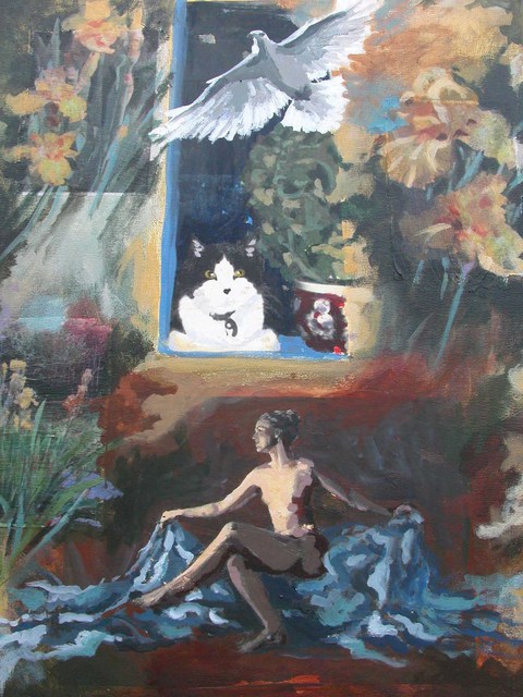 Donna Gallant  'And She Came In The Spring To Take Him Away', created in 2006, Original Collage.