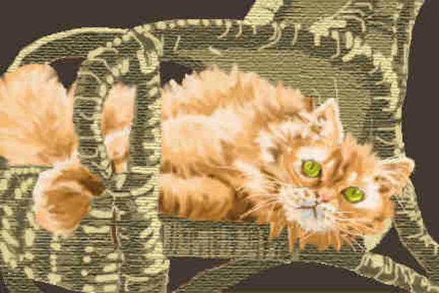 Donna Gallant  'Chair Cat', created in 2002, Original Collage.