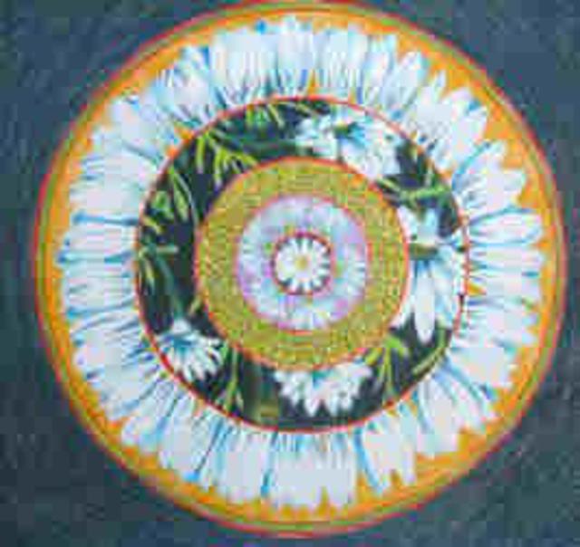 Artist Donna Gallant. 'Daisy Mandala' Artwork Image, Created in 2005, Original Collage. #art #artist