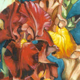 Donna Gallant: 'Iris Mix', 2001 Oil Painting, Floral. Artist Description: Based on the theme 