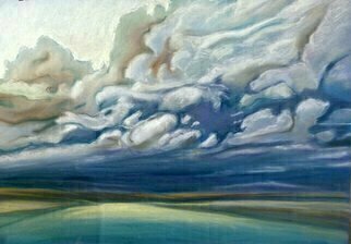 Donna Gallant: 'Moving Spring Sky', 2011 Pastel, Landscape.    Influence by the prairie landscape, Donna continues to search and explore its vast spacial elements  ...
