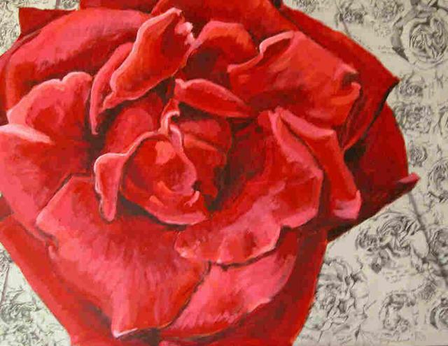 Artist Donna Gallant. 'Roses Express' Artwork Image, Created in 2004, Original Collage. #art #artist
