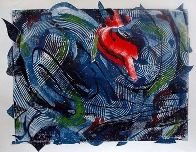 Artist Donna Gallant. 'Surrounded Movement' Artwork Image, Created in 2009, Original Collage. #art #artist