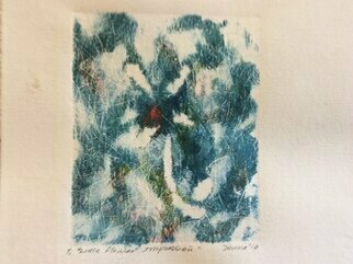 Donna Gallant: 'little flower impression', 2010 Monoprint, Floral. This piece is influenced by the textures created from the geli plate. Very subtitle. ...