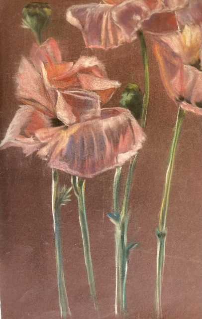 Donna Gallant  'Pink Poppies', created in 2015, Original Collage.