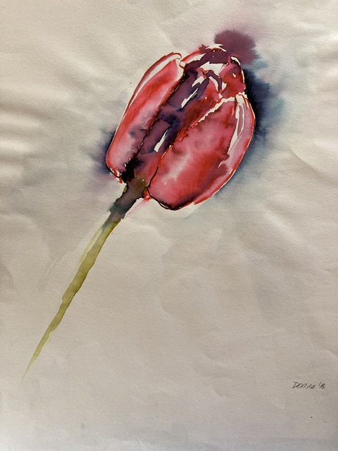 Artist Donna Gallant. 'Tulip' Artwork Image, Created in 2018, Original Collage. #art #artist