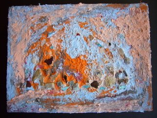Kathy Donofrio: 'Fish Tank  2', 2007 Acrylic Painting, Abstract.  This is a paper pulp embedded acrylic painting. It is composed on gallery wrapped canvas with the sides painted and staples on the back. It is a mixed media piece that includes semi- precious stones. ...