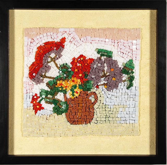 Jerry Reynolds  'Geraniums', created in 2015, Original Mosaic.