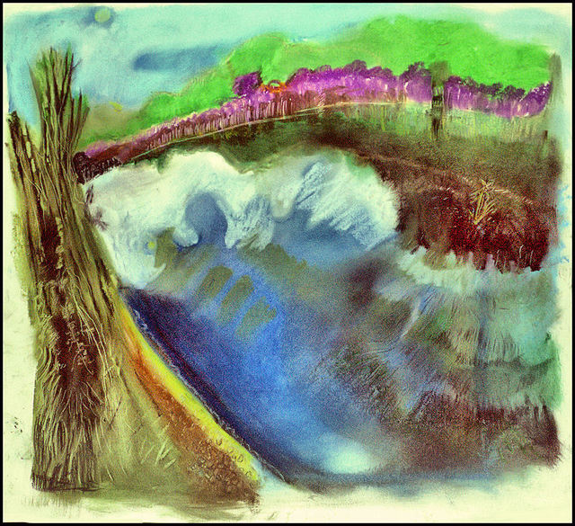 Artist Don Schaeffer. 'Millionaires Swimming Pool' Artwork Image, Created in 2010, Original Watercolor. #art #artist