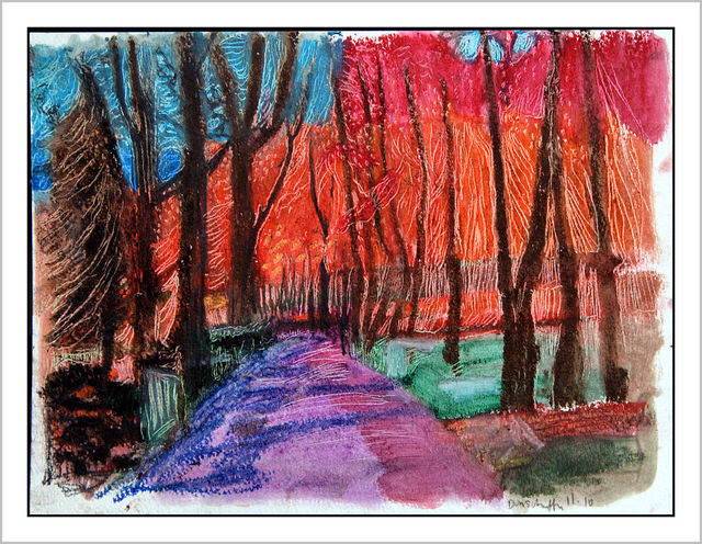 Artist Don Schaeffer. 'Private Road' Artwork Image, Created in 2010, Original Watercolor. #art #artist