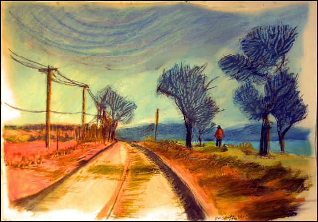Artist Don Schaeffer. 'The Causway' Artwork Image, Created in 2011, Original Watercolor. #art #artist