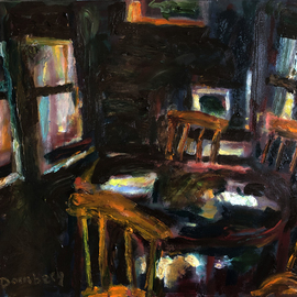 Bob Dornberg: 'breakfast room', 2019 Oil Painting, Expressionism. Artist Description: Expressionism. impressionism, representational, room, Chula Vista...