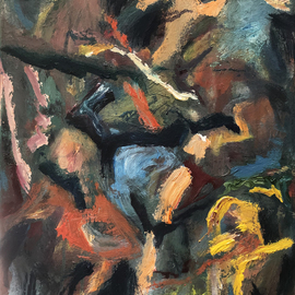 Bob Dornberg: 'floating intwined', 2020 Oil Painting, Abstract. Artist Description: COLOR FORS CONNECTED AND FLOATING...
