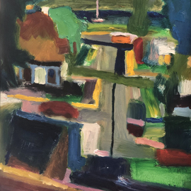 Bob Dornberg: 'hospital view', 2020 Oil Painting, Abstract. Artist Description: VIEW FROM ROOM...