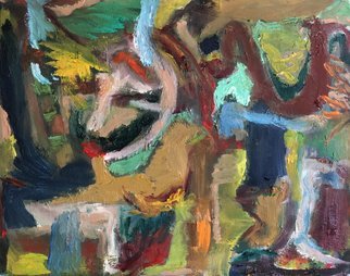 Bob Dornberg: 'issaquois', 2021 Oil Painting, Abstract. FAMILIA SHAPES...