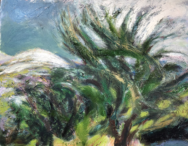 Artist Bob Dornberg. 'Plum Tree' Artwork Image, Created in 2019, Original Painting Oil. #art #artist