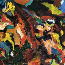 Bob Dornberg: 'rf7 tip', 2021 Oil Painting, Abstract. Artist Description: SLANTING ABSTRACT...