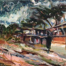 Bob Dornberg: 'rosarito', 2020 Oil Painting, Abstract. Artist Description: HOUSE BY THE BEACH...