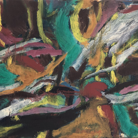 Bob Dornberg: 'sliding', 2020 Oil Painting, Abstract. Artist Description: COLOR SHAPES SLIDING...