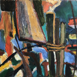 Bob Dornberg: 'wharf', 2020 Oil Painting, Abstract. Artist Description: DOCKING AREA...