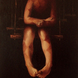 Doru Cristian Deliu: 'asteptand', 2015 Oil Painting, Circus. Artist Description:  red, arlequin, circus, clown ...