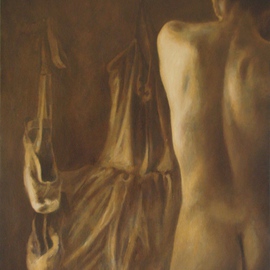 Doru Cristian Deliu: 'odihna', 2015 Oil Painting, nudes. Artist Description:  nude, ballet, ballerina, tutu  ...