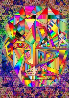 Charles Frederickson: 'about face', 2014 Digital Drawing, Surrealism. 