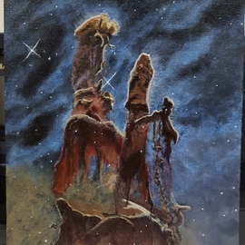Daniel Rose: 'eagle nebula', 2017 Acrylic Painting, Science. Artist Description: Painted the Eagle Nebula from a Hubble image. ...