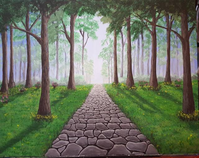 Artist Daniel Rose. 'Morning Forest' Artwork Image, Created in 2017, Original Painting Acrylic. #art #artist
