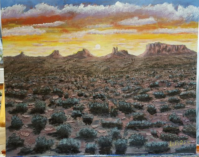 Artist Daniel Rose. 'New Mexico Sunrise' Artwork Image, Created in 2018, Original Painting Acrylic. #art #artist