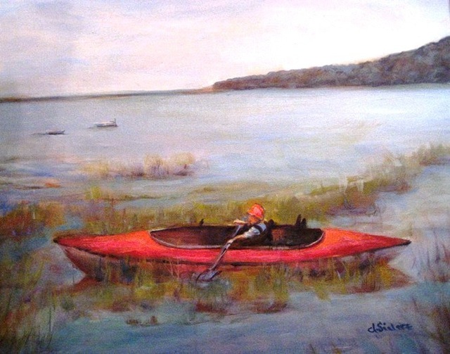 Artist Dorothy Siclare. 'Boys First Solo Sail' Artwork Image, Created in 2010, Original Painting Oil. #art #artist
