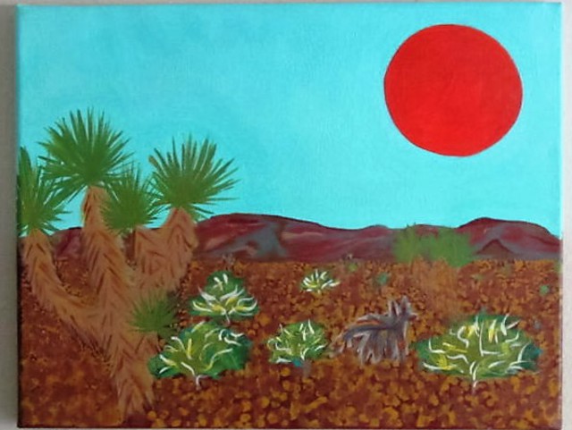 David Sanchez  'Joshua Coyote', created in 2016, Original Painting Acrylic.