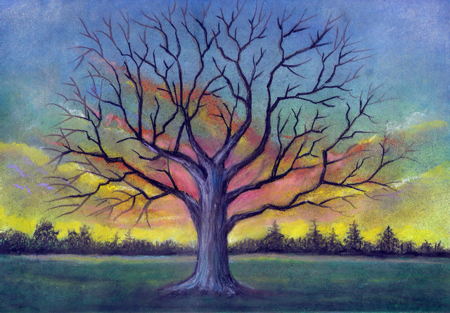 Darrell Ross  'Large Tree', created in 2018, Original Pastel.