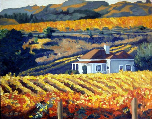 Donna Schaffer  'Canyon Road Cottage', created in 2000, Original Painting Oil.