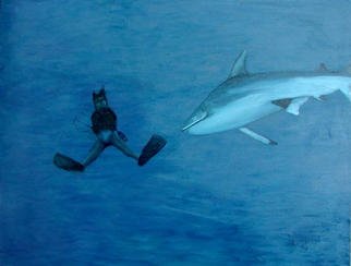 Donna Schaffer: 'Sharks Dinner', 2002 Oil Painting, Fish. Shark' s Dinner? is based on a 2001 photo I took off New Britain Island in Papua New Guinea. The sharks had just been generously chummed. We were on the Peter Hughes liveaboard diveboat Star Dancer. ...
