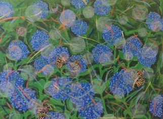 Daniel Topalis: 'Hydrangea Orbs', 2014 Acrylic Painting, Botanical.           panting acrylic canvas people         ...