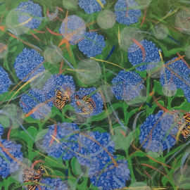 Daniel Topalis: 'Hydrangea Orbs', 2014 Acrylic Painting, Botanical. Artist Description:           panting acrylic canvas people         ...