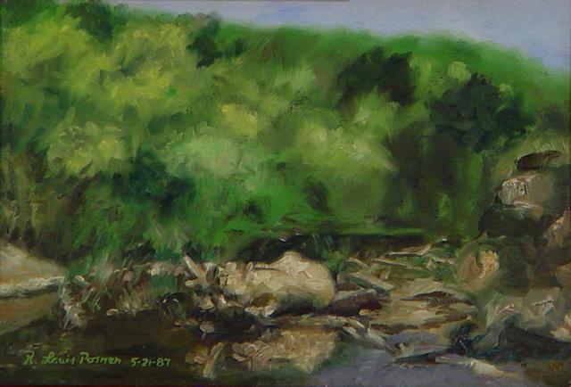 Artist Lou Posner. 'Bend In The River' Artwork Image, Created in 1987, Original Other. #art #artist