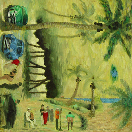Lou Posner: 'Buena Vista Social Club II', 1999 Oil Painting, Music. Artist Description: The horizontal orientation of the previous painting. ...